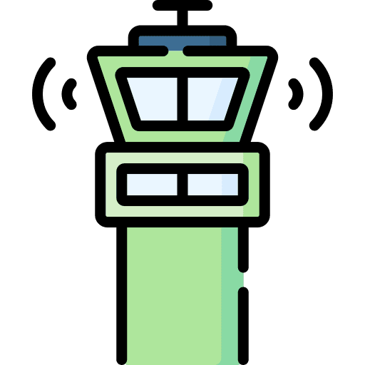 Control tower airport aviation flight icon
