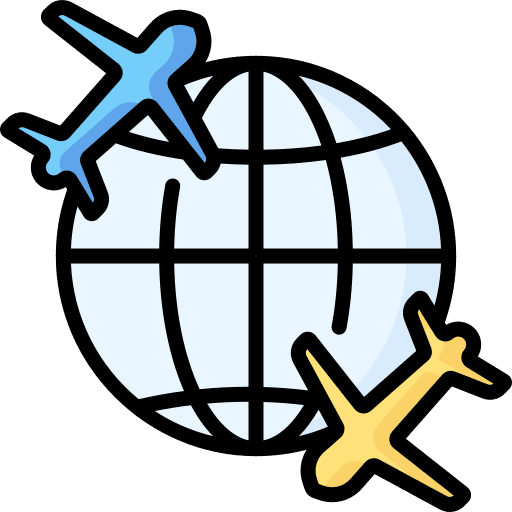 Global tour earth grid world icon