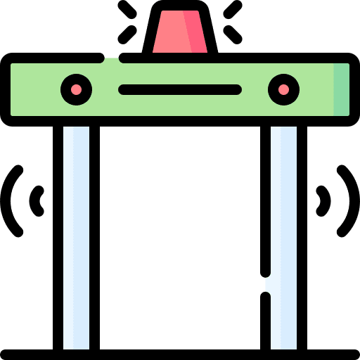 Metal detector security gate electronics airport icon