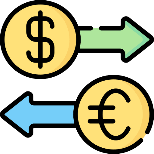 Money exchange business and finance exchange dollar icon