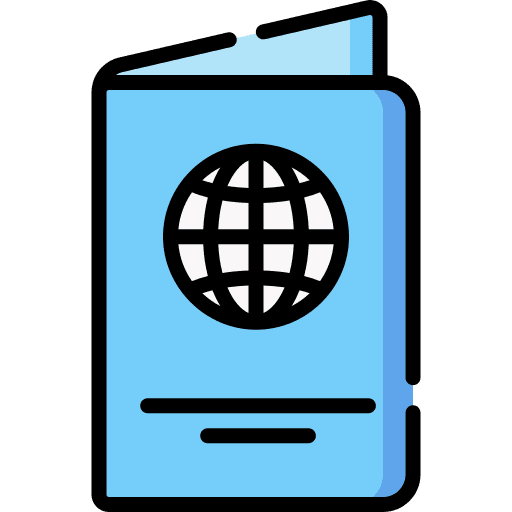 Passport document travel identity icon