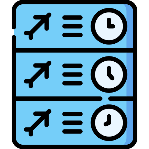 Schedule schedule airplane clock icon