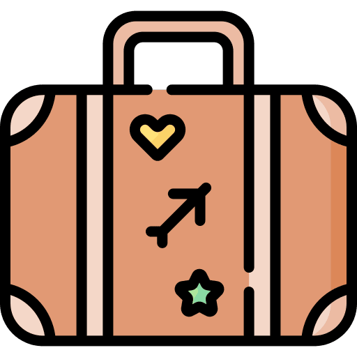 Suitcase travel bag flight icon