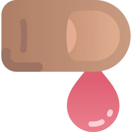 Blood sample medical test covid 19 finger icon