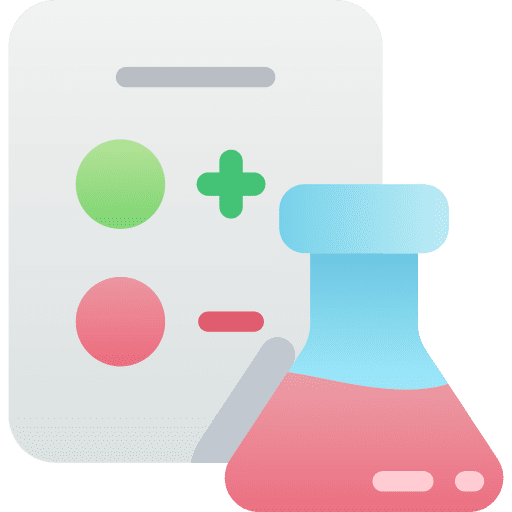 Test results healthcare and medical clipboard flask icon