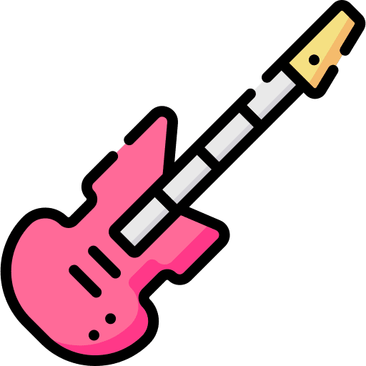 Electric guitar instrument musical music and multimedia icon