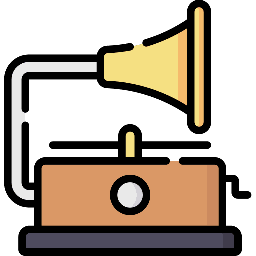 Gramophone vintage song music icon