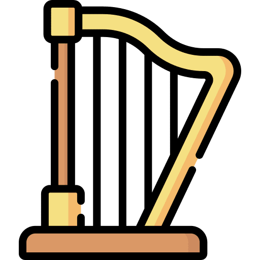 Harp musical instrument music and multimedia harp icon