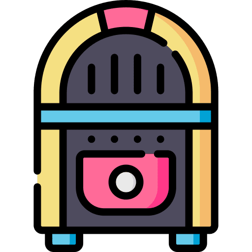 Jukebox music and multimedia musical electronics icon