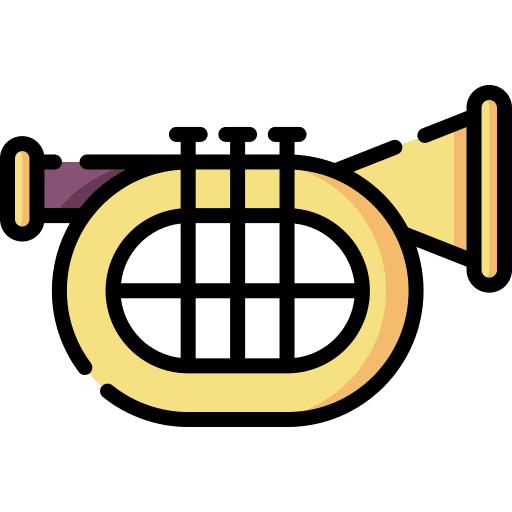 Trumpet wind instrument music and multimedia celebration icon