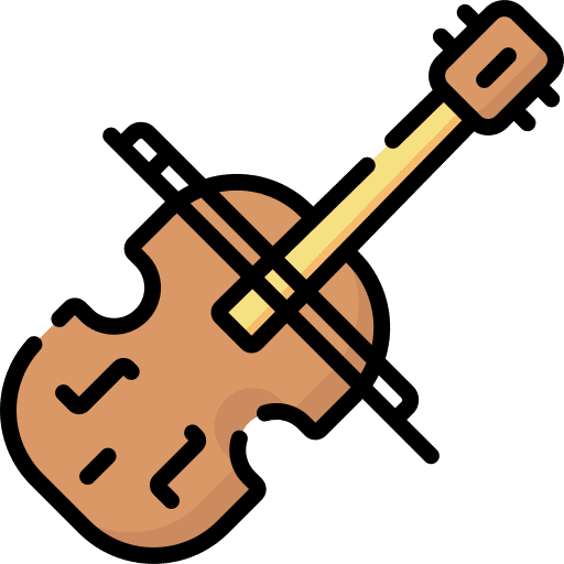 Violin string instrument music and multimedia orchestra icon