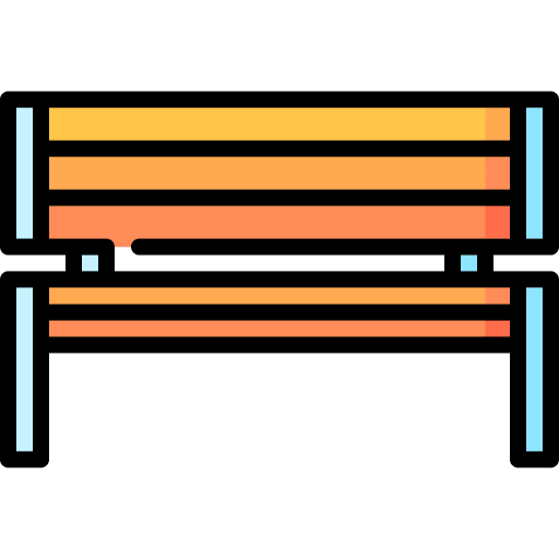 Bench sitting comfortable architecture and city icon