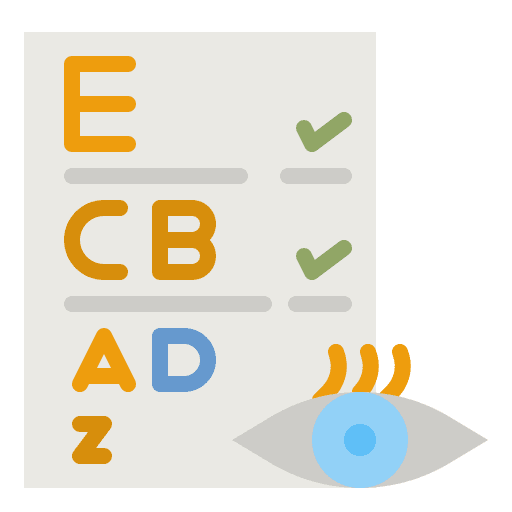 Optical exam optician optical healthcare and medical icon