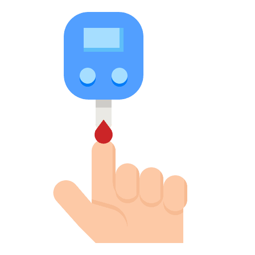 Diabetes test hand sugar blood level hospital icon