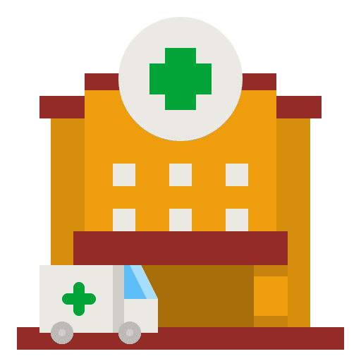 Hospital buildings health clinic urban icon