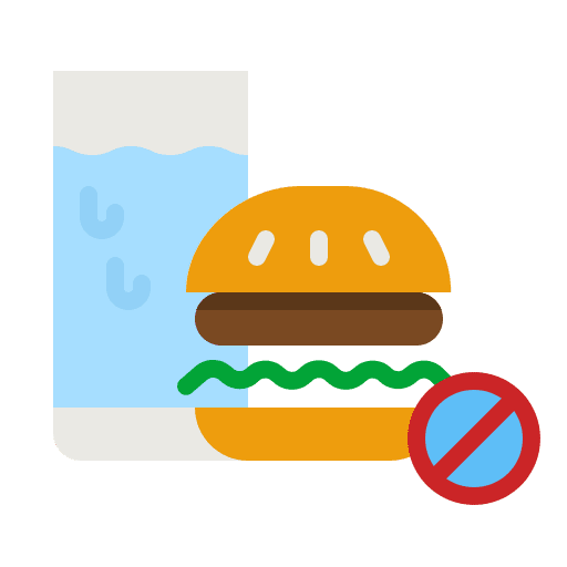 Prohibition sign fast food cup icon