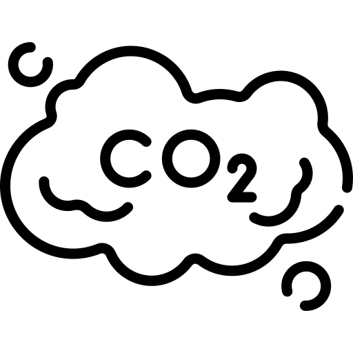 Carbon dioxide contamination cloud carbon dioxide icon