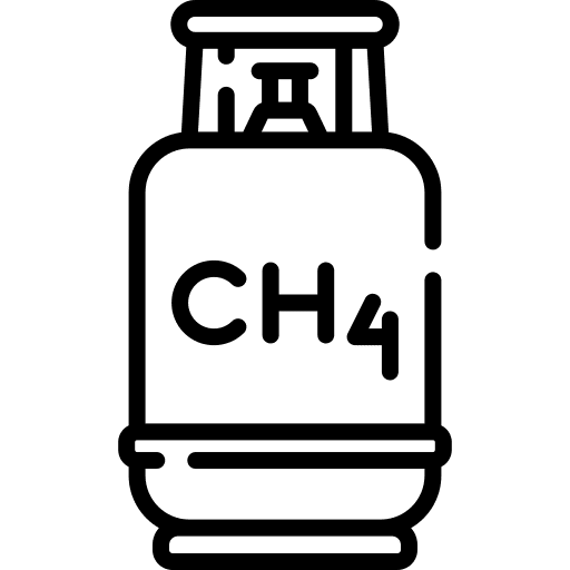 Methane chemistry energy gas cilinder icon