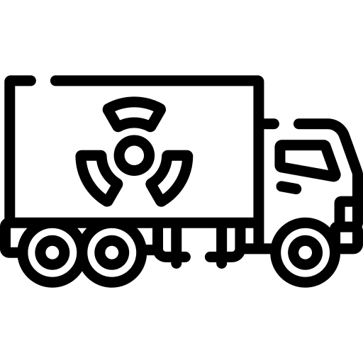 Truck transport nuclear energy vehicle icon