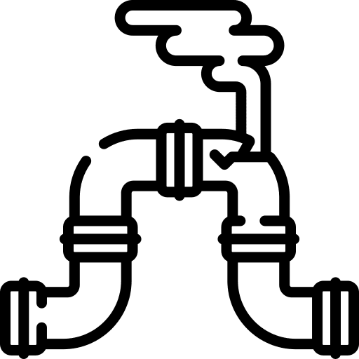 Gas pipe danger gas pipe broken icon