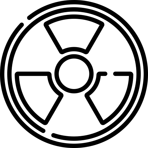 Toxic industry shapes and symbols radiation icon