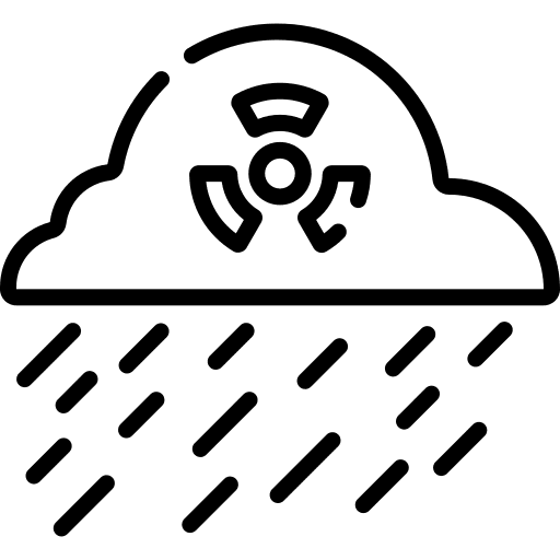 Acid rain contamination weather radioactive icon