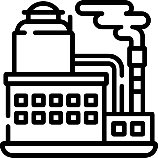 Factory contamination buildings pollution icon