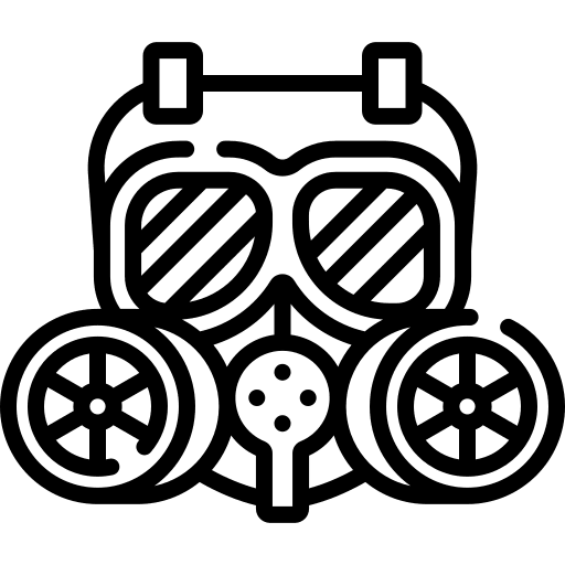 Gas mask security contamination face mask icon