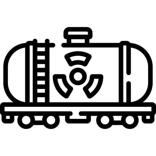 Nuclear energy container toxic transportation icon