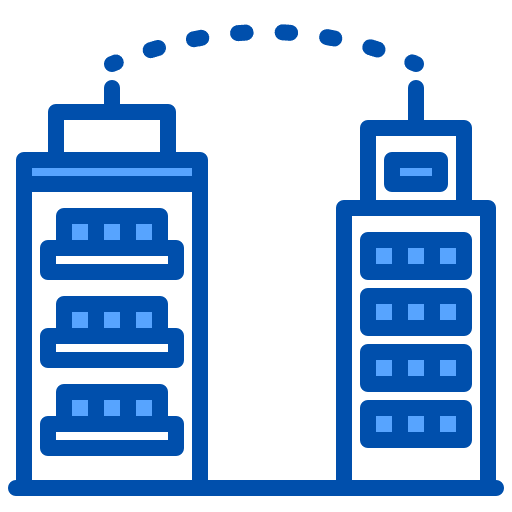 Building internet of things connection building icon