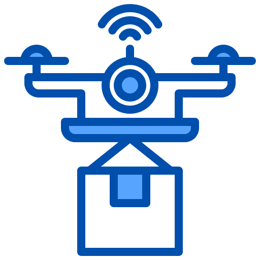Drone logistics technology drone delivery icon