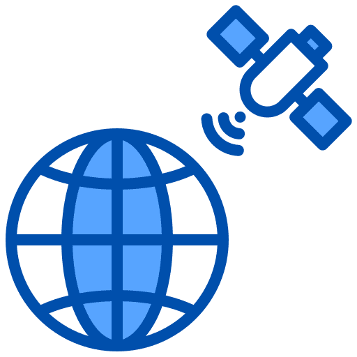 Satellite internet satellite global icon