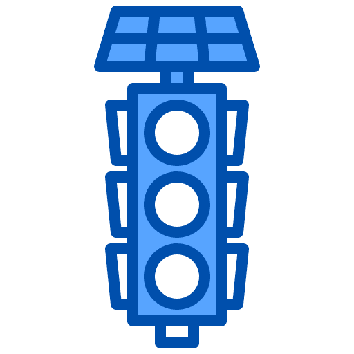 Traffic light electronics smart city solar cell icon