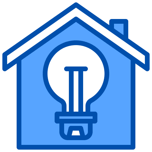 Bulb buildings bulb home icon