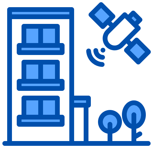 Smart city satellite city urban icon
