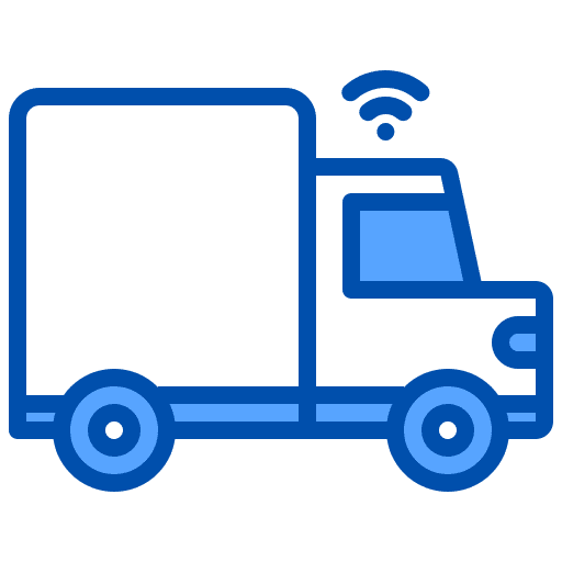 Truck smart car wifi signal vehicle icon