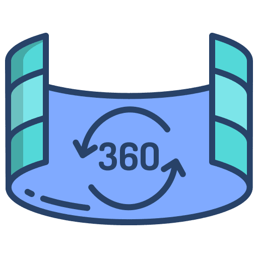 360 degree image augmented reality virtual reality icon