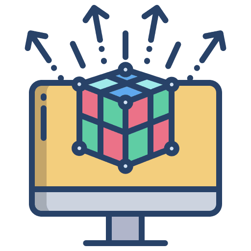 Computer vr glasses electronics cube icon