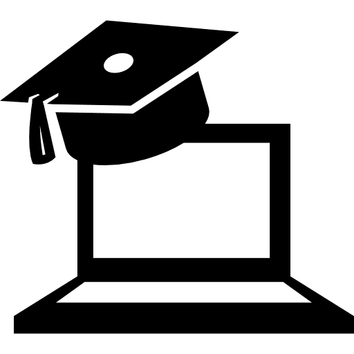 Online graduation computer cap education icon