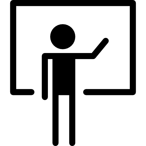 Student writing on a whiteboard people board students pack icon