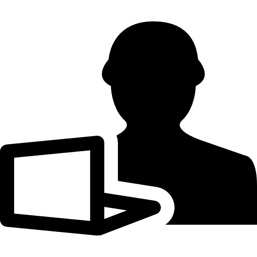 Man and laptop male students pack men icon