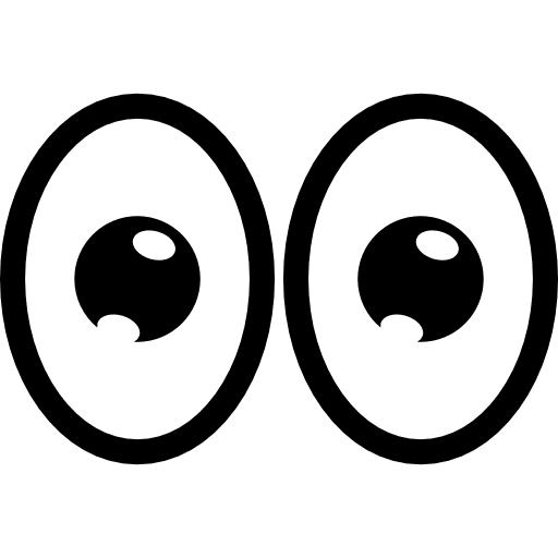 Cartoon eyes cartoon surprise gestures icon