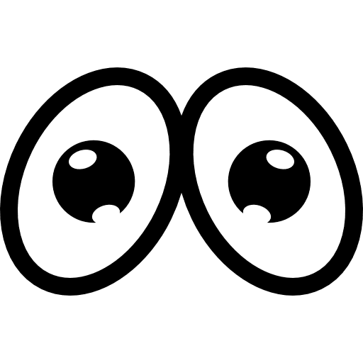 Cartoon sad eyes worried two eyes comic icon