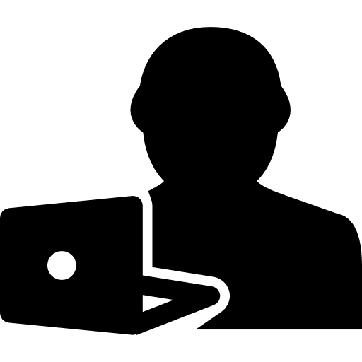 Online student laptop tool students pack icon