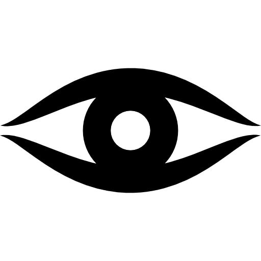 Almond eyed optical vision view icon