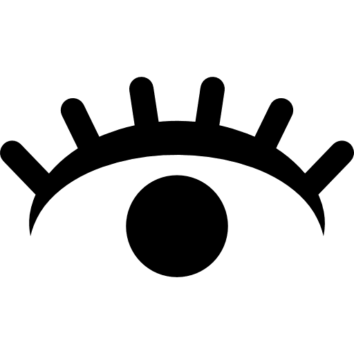 Eye with eyelash eye view vision icon