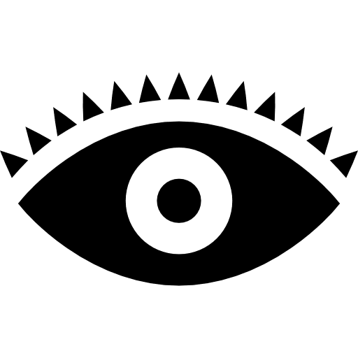 Eye with eyelash visualization eyelash view icon