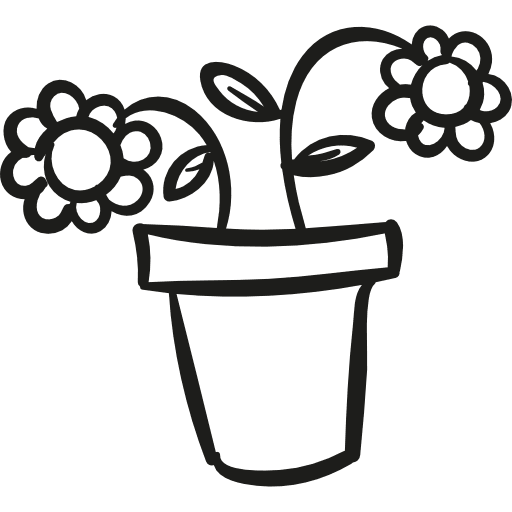 Flower pot petals plants jar icon