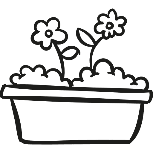 Flowers gardening pot flower petals flowers garden icon