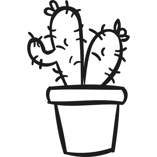 Two cactus in a pot nature dry cactus icon